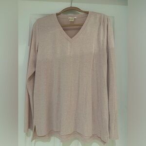 Ladies long pink pull over sweater